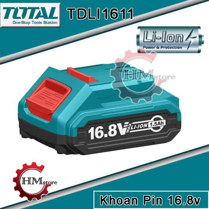 [Chính hãng] Máy Khoan dùng pin Li-ion 16.8V TOTAL TDLI1611 - Máy khoan pin cầm tay 16.8v