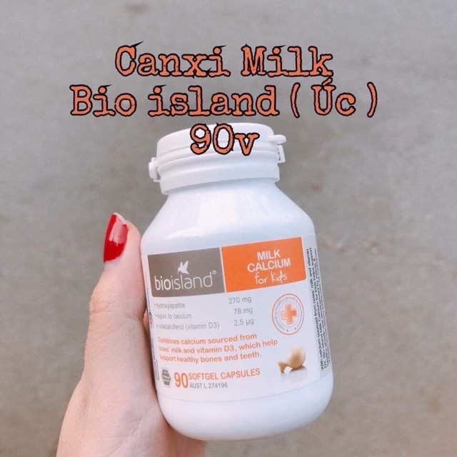 Viên uống bổ sung Canxi Bioisland Canlcium For Kid 90 viên Úc - Guu