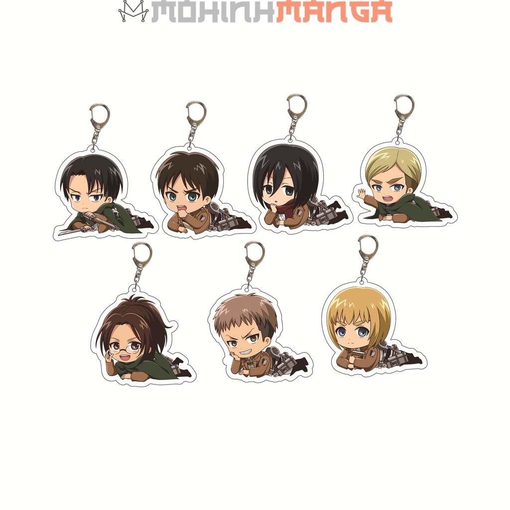 Móc khóa Attack on titan đại chiến Levi Ackerman Mikasa Eren Yeager Erwin Smith Armin Hange Zoe Sasha Braus Annie