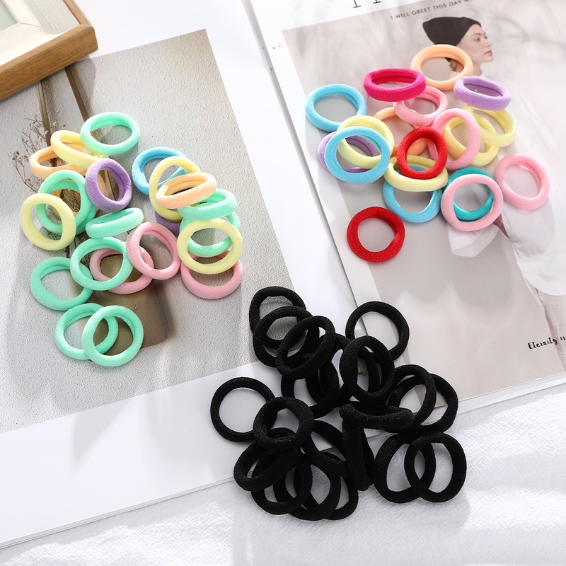 Haimeikang 50 chiếc / bộ dây buộc tóc nylon màu