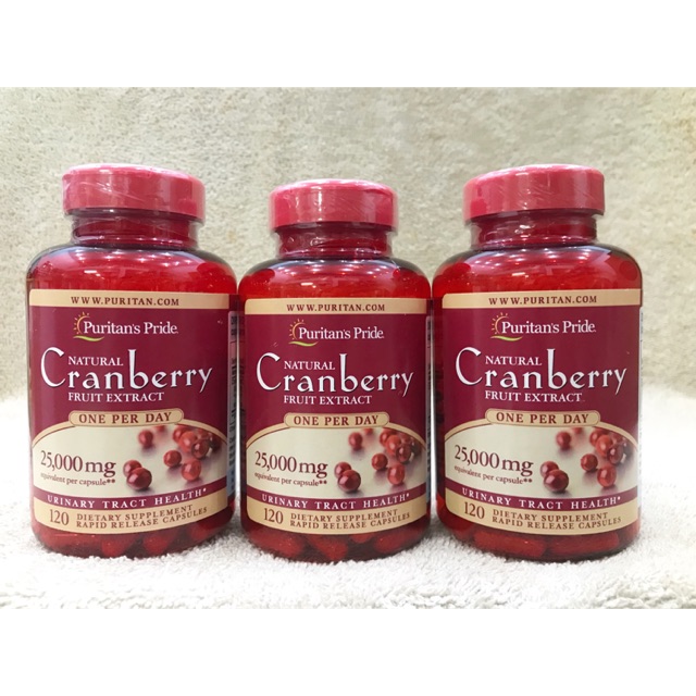 [Hàng Mỹ có Bill] Viên uống Puritan’s Pride Natural Cranberry 120 viên.
