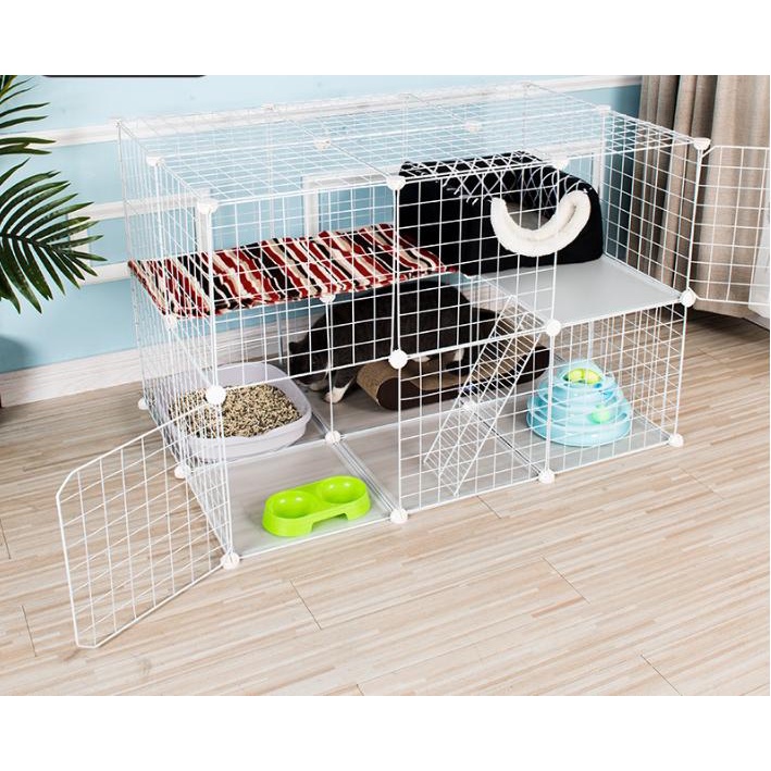 {TẶNG KÈM DÂY RÚT} (BỎ SỈ) COMBO Chuồng Mèo Như Hình - Chuồng Lưới Lắp Ghép Đa Năng ( kích thước 111x75x73cm)