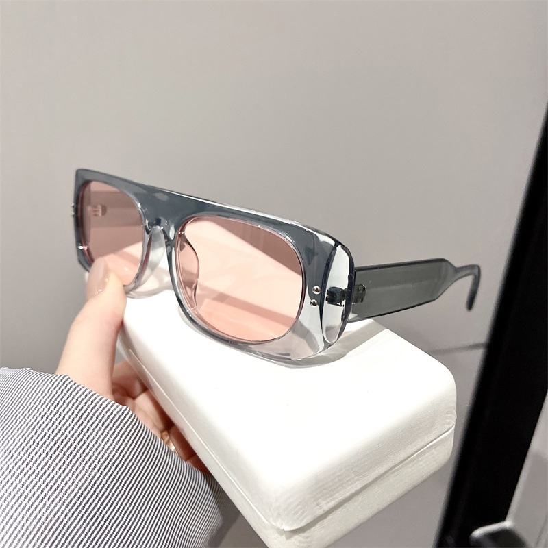 Kính Mát Vuông TR90 Chống Tia UV Màu Kẹo Phong Cách Hip Hop Thời Trang