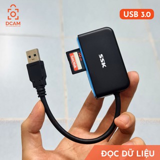 Đầu đọc thẻ nhớ tốc độ cao SSK USB 3.1 - Đọc thẻ SD, CF, micro SD