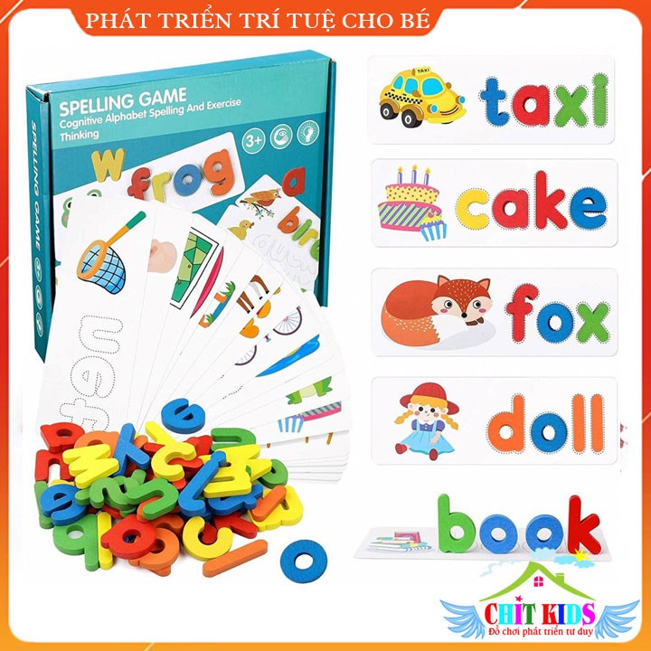 Đồ chơi ghép chữ tiếng Anh bằng gỗ Spelling Game G28