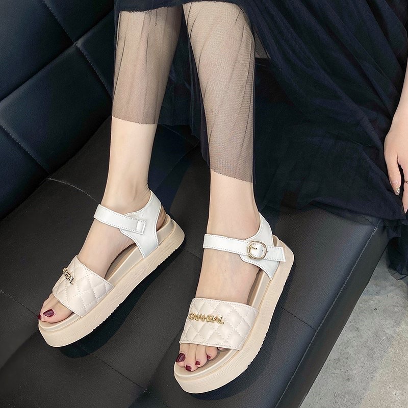 Dép quai ngang, sandal nữ bản to chất cao su siêu nhẹ mềm dẻo cực bền phối xích mang tôn chân kiểu dáng thời trang