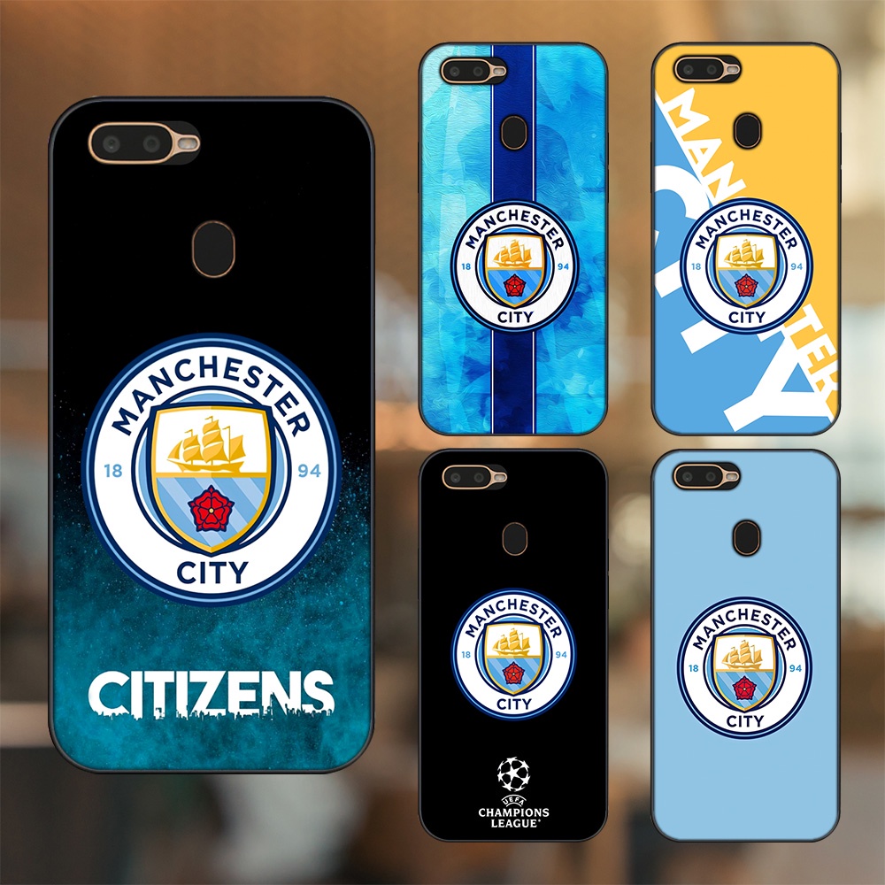 Ốp lưng Oppo A5S, A7, A12, F9 viền đen in hình Manchester City MC