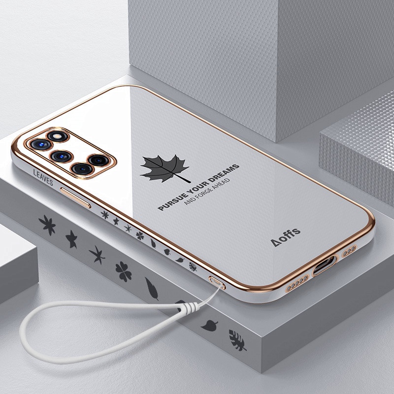 ốp lưng điện thoại mạ sang trọng tương thích với Cho OPPO A53 / A33 2020 A54 (4G) A83 A91 A92 / A52 A94(4G) Vỏ silicon mềm TPU có dây buộc case