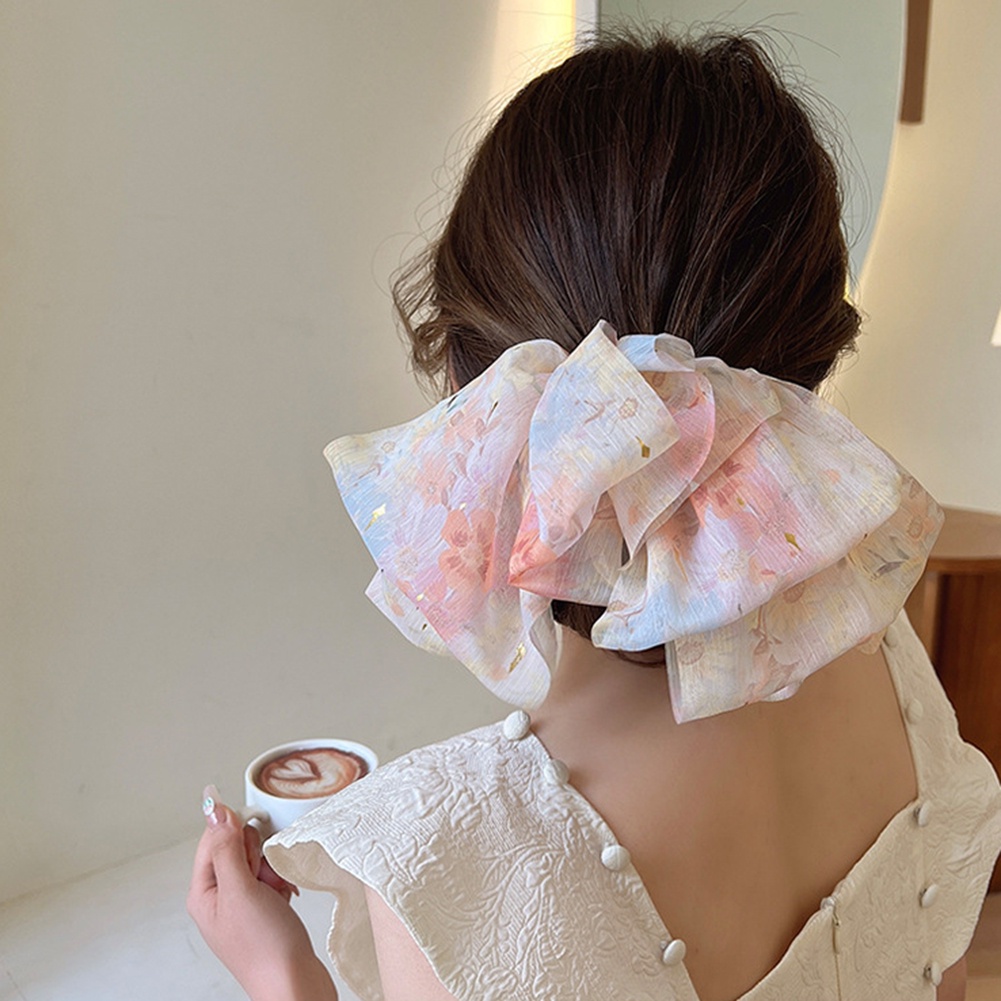 Kẹp Tóc Nơ Vải Voan Xinh Xắn Ngọt Ngào Cho Nữ