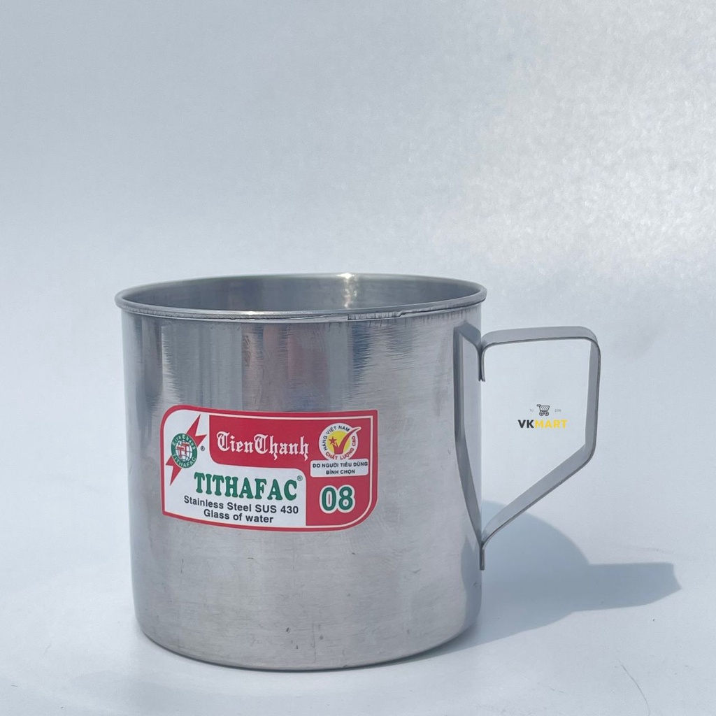 Ca Inox 430 TITHAFAC uống nước, đựng canh, có nắp, dày dặn