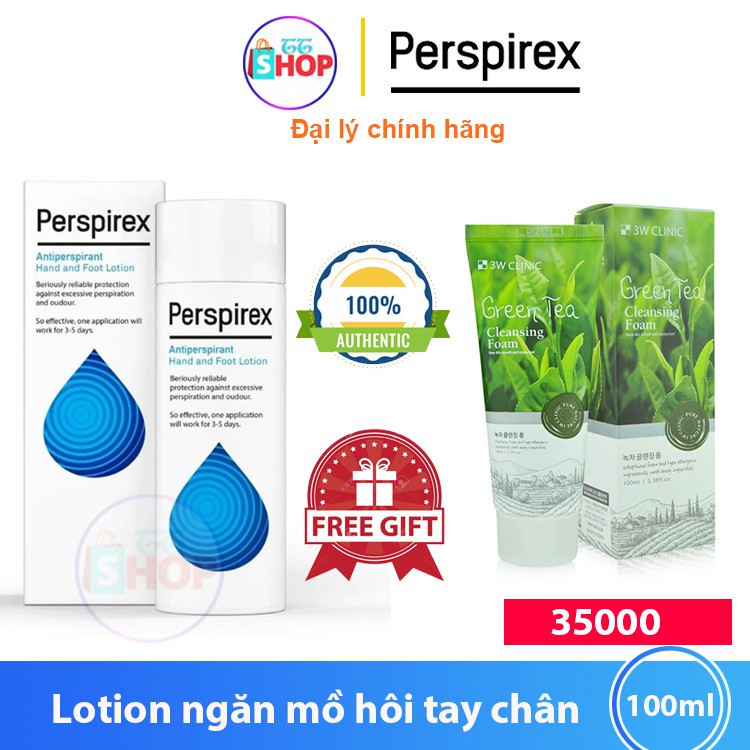 [Mã COS2704 giảm 8% đơn 250K] Lotion ngăn mồ hôi tay chân hiệu quả đến 3 ngày Perspirex Foot Lotion 100ml