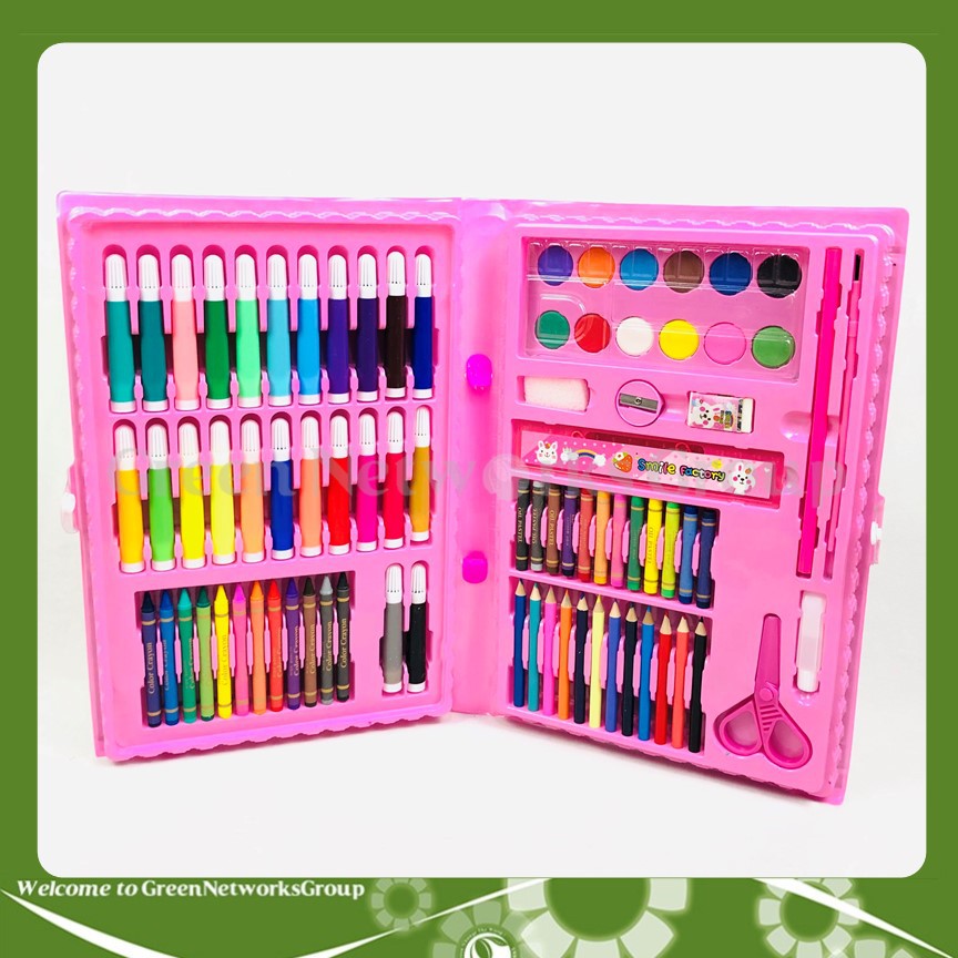 Hộp bút màu 86 chi tiết đủ tất các dạng màu hỗ trợ cho bé sáng tạo, phát triển trí tuệ Greennetworks