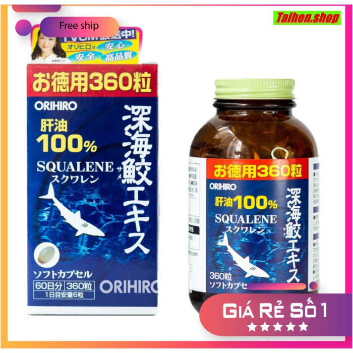 Viên Uống Sụn Vi Cá Mập Orihiro Squalene Nhật Bản , Dầu Gan Cá Mập Orihiro Deep sea Shark liver oil extract Cap Nhật Bản