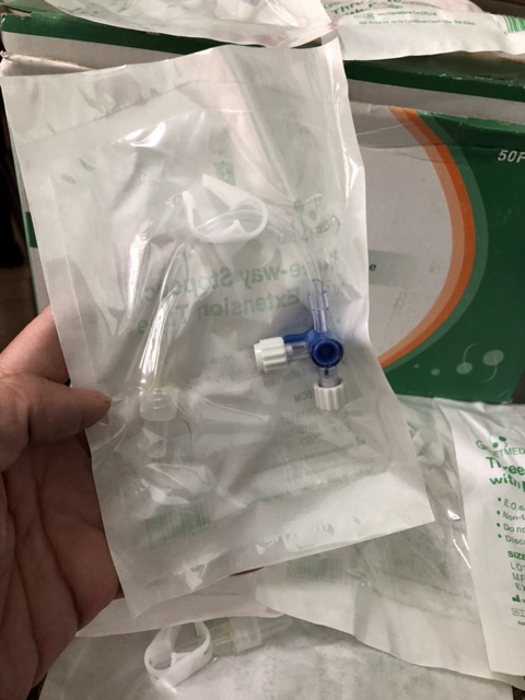 ❤ KHÓA 3 CHIA 3 CHẠC  CÓ DÂY NỐI 10cm 25cm Khoá 3 ngã truyền dịch có thêm dây dẫn 10cm 25cm khoá chạc 3 ngã