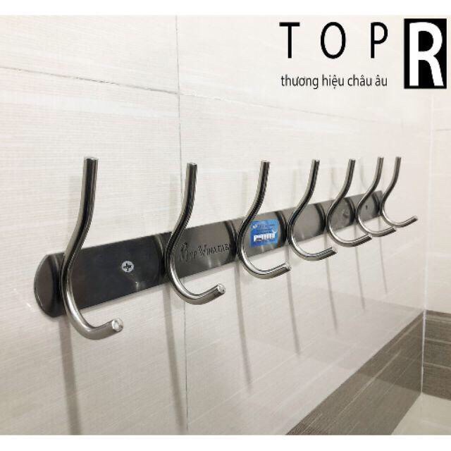 Móc treo quần áo gắn tường inox dày loại 7 móc, 9 móc