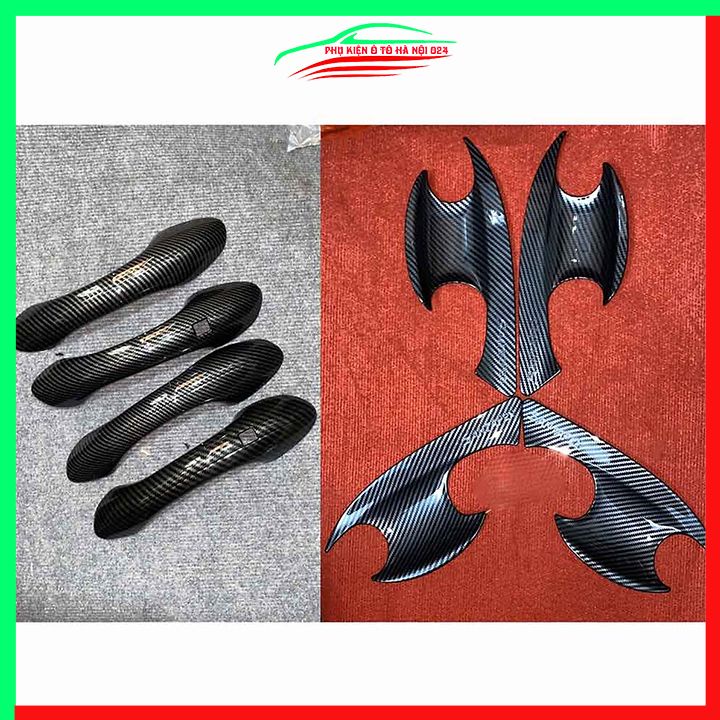 Ốp tay hõm Santafe 2019-2021 vân Carbon chống trầy bảo vệ cửa xe ô tô