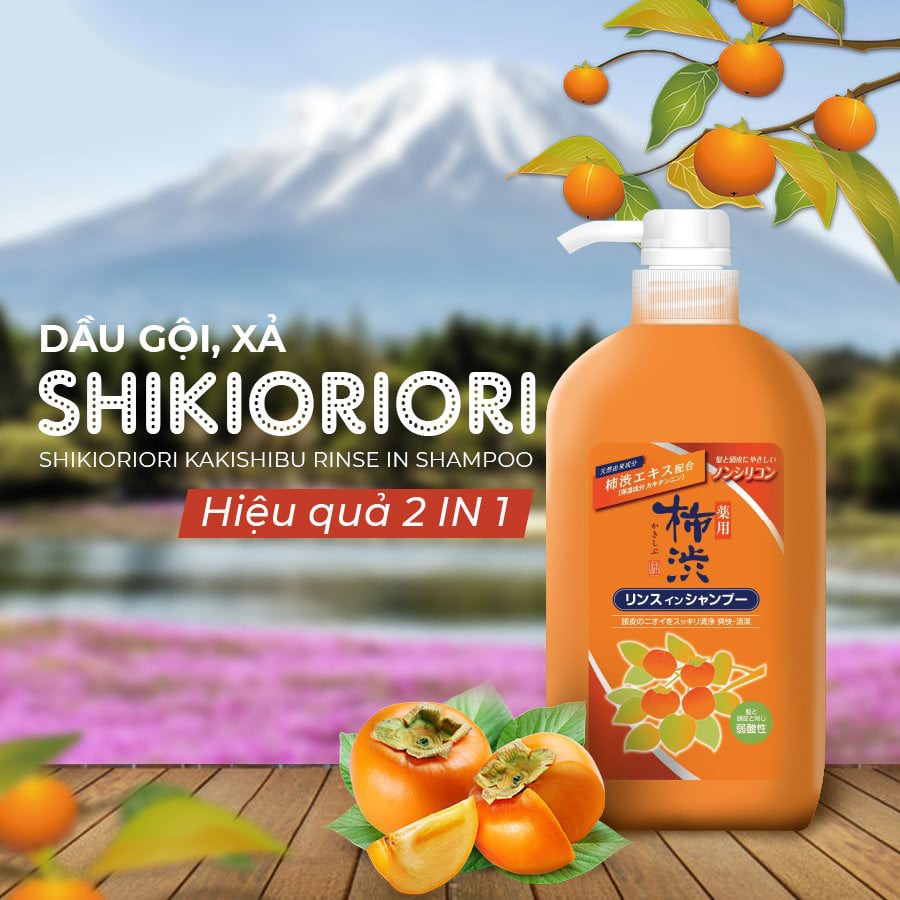 Dầu Gội Đầu Chiết Xuất Quả Hồng Kumano Kakishibu Rinse In Shampoo 600ml