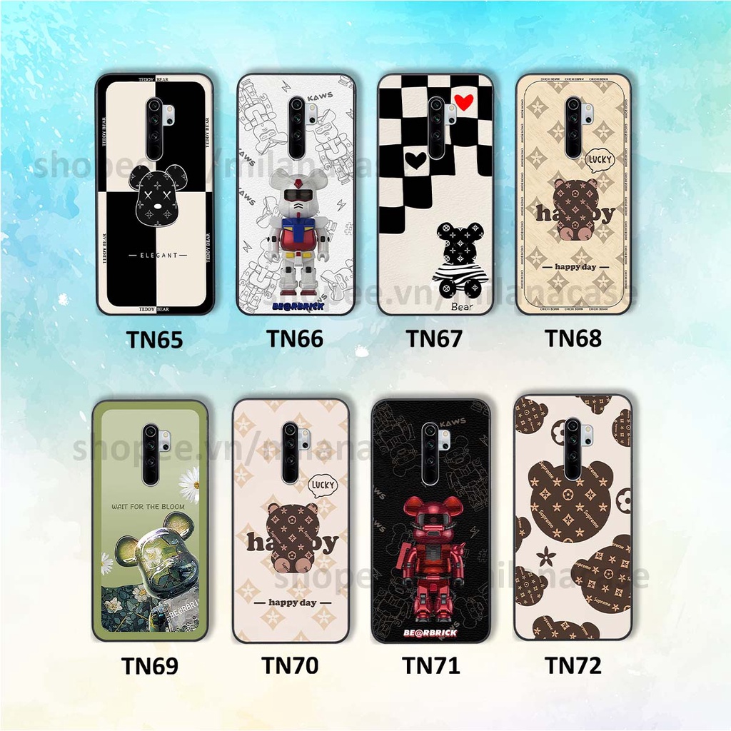 Ốp Xiaomi Redmi Note 8 / Note 8 Pro gấu be@rBrick gấu Teddy Kaws siêu đẹp, phong cách, cá tính