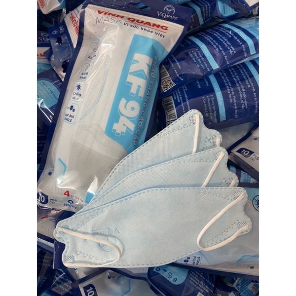 Thùng 300 khẩu trang y tế 4D/KF94  xanh nhạt Vinh Quang Mask