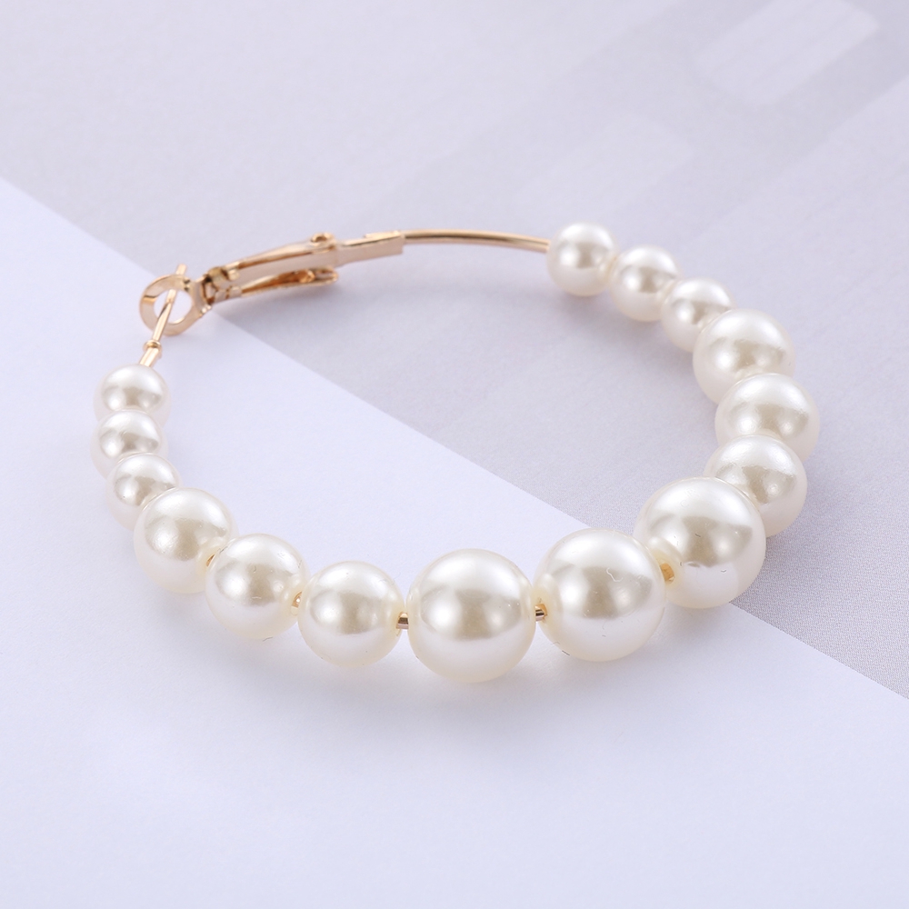 Bông tai dạng vòng to đính ngọc trai