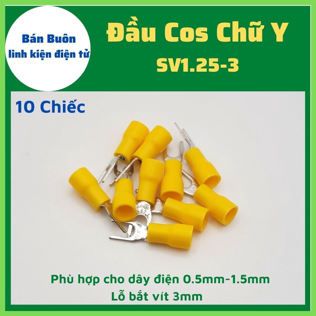 Combo 150 Cos Y, Đầu cos chữ y, cosy, cos chẻ [Phù hợp với dây điện 0.5mm-1.5mm/ 22AWG-16AWG]