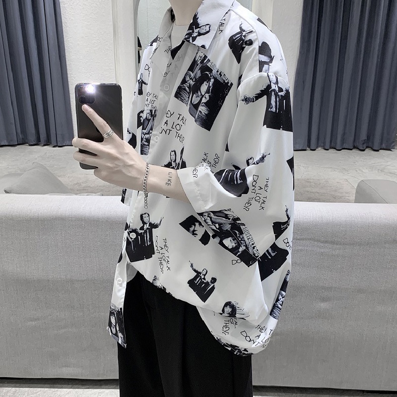 Áo Sơ Mi Nam Tay Lỡ Phong Cách Hàn Quốc Thời Trang