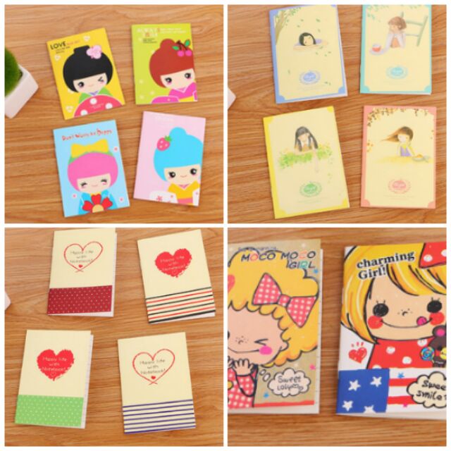 [Mã LIFEBOOK2 giảm 10% đơn 0Đ] Combo 10 sổ tay cute (12x8.5cm) mix mẫu khác nhau