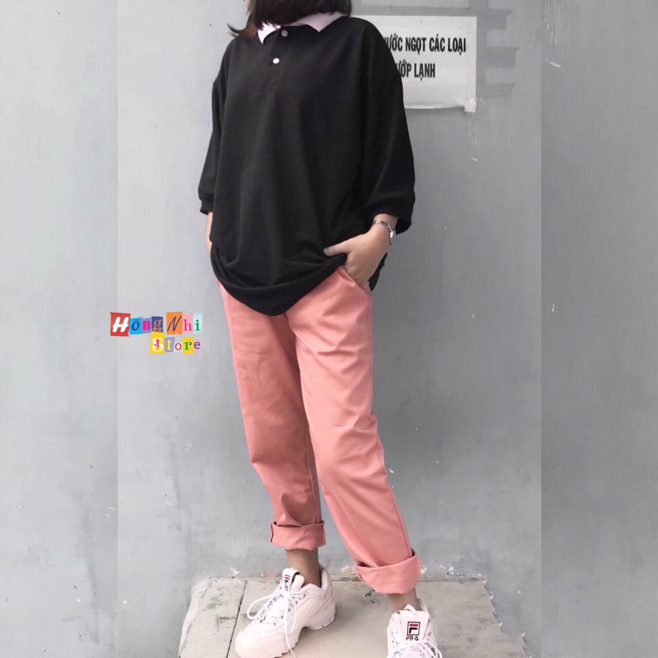 QUẦN KAKI TRƠN LƯNG THUN MÀU HỒNG - QUẦN KAKI BASIC PANT UNISEX PINK - MM