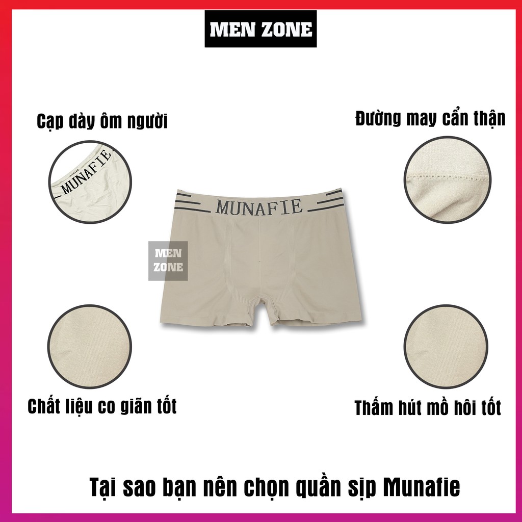 COMBO 4 Quần Sịp Quần Lót Nam Đùi Munafie Cao Cấp [4DM]