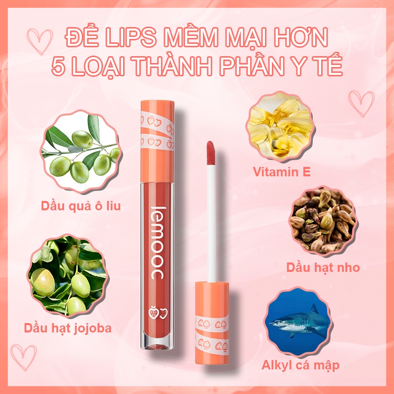 [Hàng mới về] Son kem lì LEMOOC chống nước lâu trôi với 12 màu sắc tùy chọn
