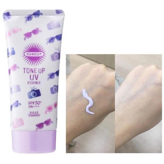Kem chống nắng Kose Suncut Tone Up UV Essence Waterproof SPF 50+ PA++++ 80g CHÍNH HÃNG giúp da luôn mềm mại