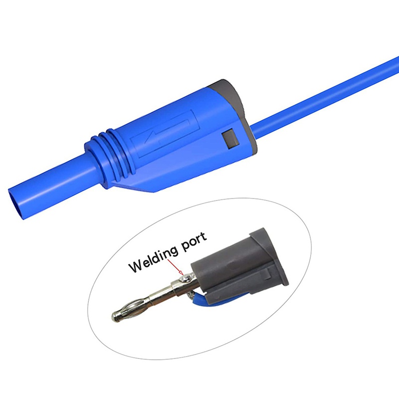 Bộ 5 Dây Cáp Nối Dài Phích Cắm Bắp Chuối 4mm Cách Điện An Toàn