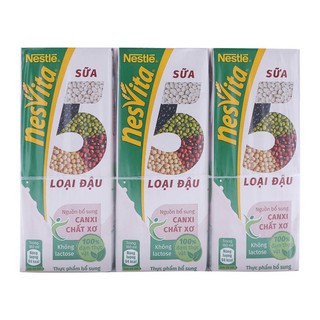 Sữa 5 loại đậu Nesvita lốc 3 hộp 180ml