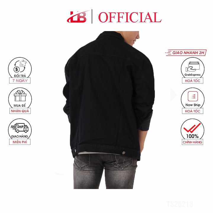 Áo khoác jean nam LB phom Unisex ,vai xệ nam nữ mang được, 3 màu, vải không co giãn, dày, không ra màu, AJ01