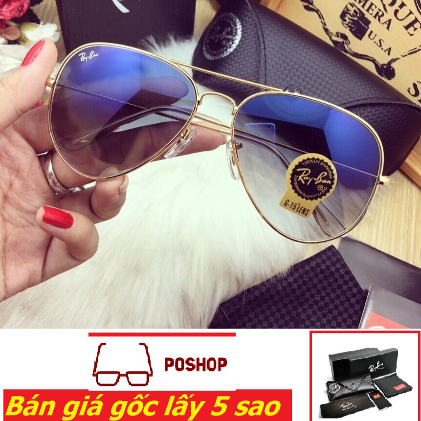  ❌GIÁ GỐC❌ [FULLBOX HÃNG] Mắt kính mát Nam Nữ  CẶP Rayban Aviator Classic XANH KHÓI CAO CẤP KIỂU PHI CÔNG  Hmã ER