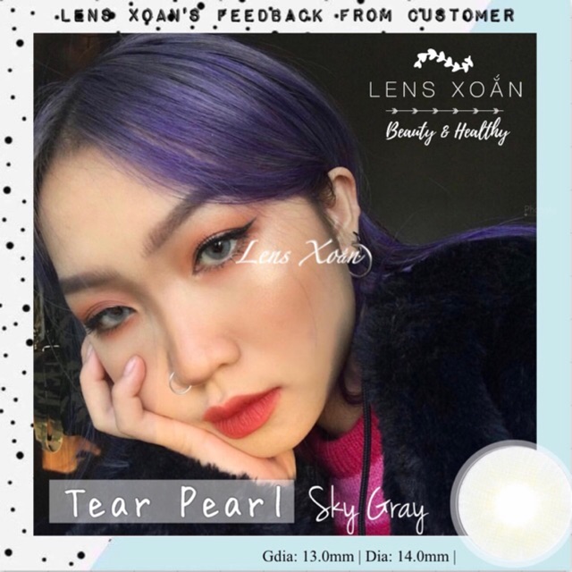 Áp tròng TEAR PEARL HOLOGRAM SKY GRAY-LENS ME( LENS XOẮN)