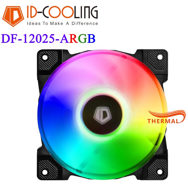 Quạt Fan Case ARGB ID-Cooling DF-12025 ARGB - Hiệu ứng Addressable RGB, Quạt quay 2000 vòng sức gió tốt