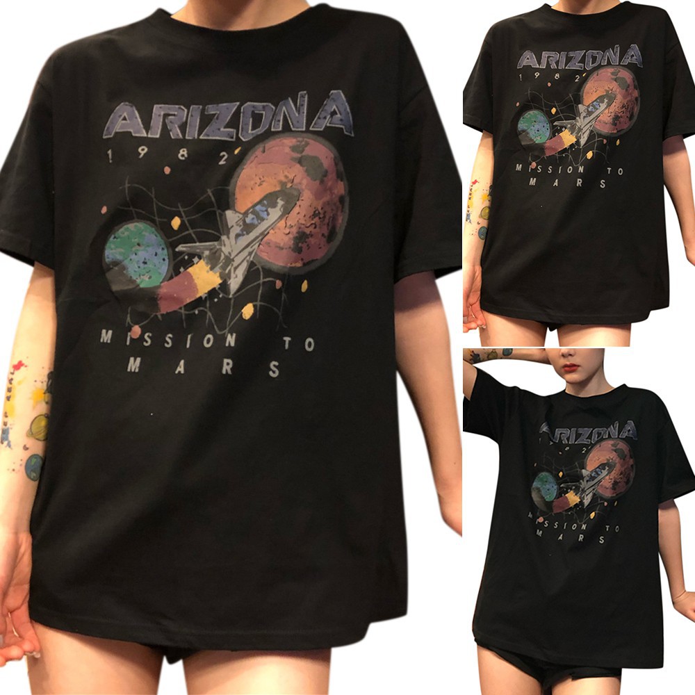 Áo Thun Nữ Cổ Tròn Ngắn Tay In Hình Hoạt Hình