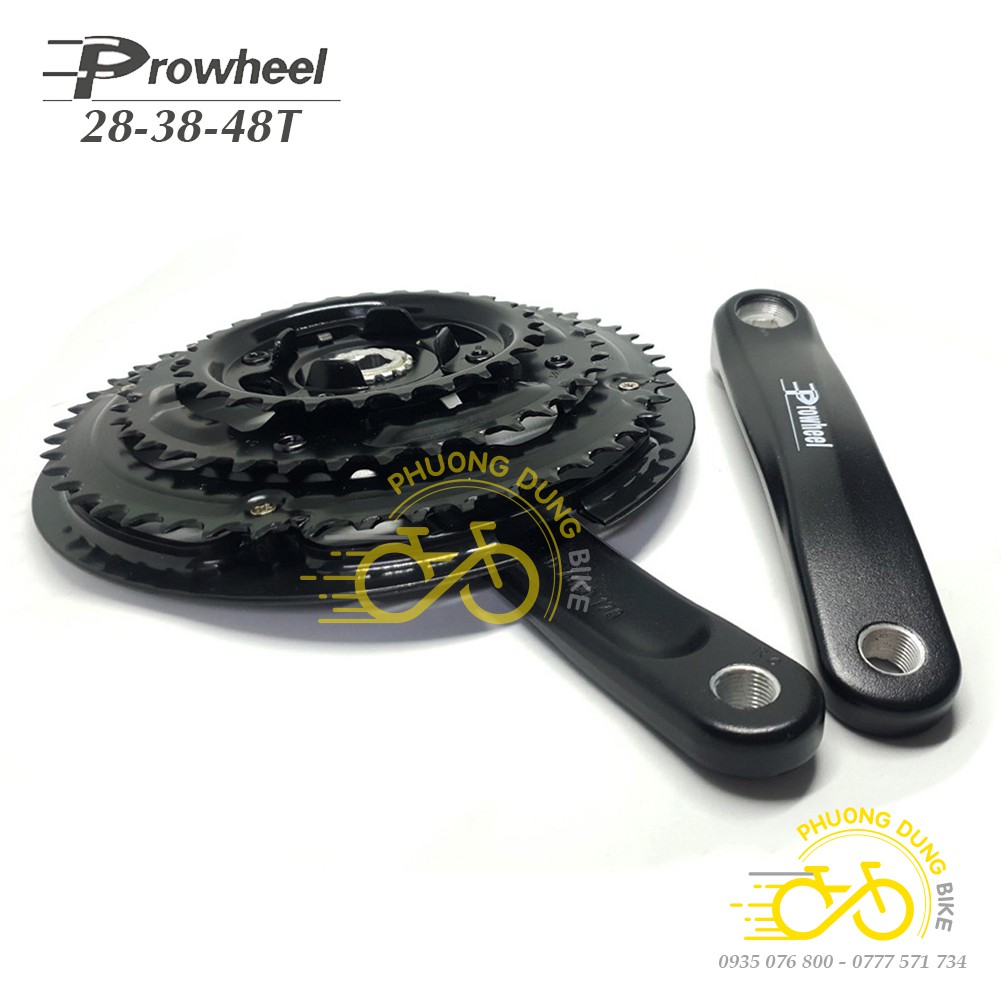 Đùi dĩa (Giò dĩa) xe đạp PROWHEEL Crankset AD43  28-38-48T