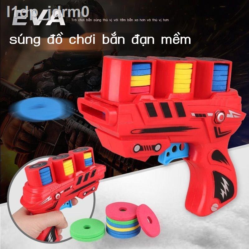 ✥Đồ chơi trẻ em súng đạn mềm cậu bé hướng dẫn sử dụng nổ đĩa bay lục hai trận chiến