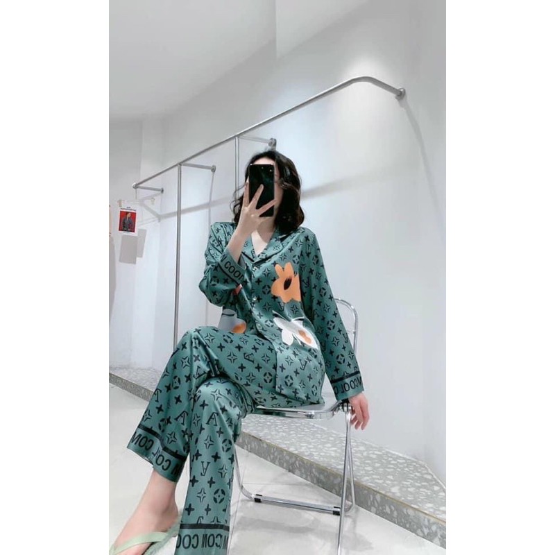 Pijama tay dài quần dài tổng hợp hãng S h e l l a r 6 cao cấp quảng châu
