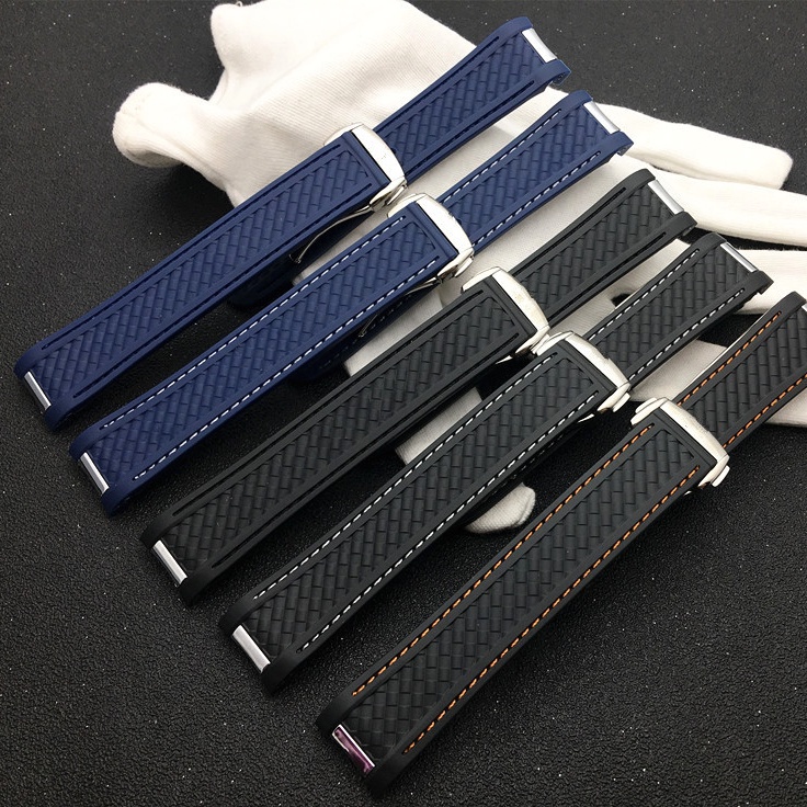 Dây Đeo Đồng Hồ Bằng Cao Su Silicone Đầu Cong 20mm Cho Ome GA Strap Seamaster 300 AQUA TERRA AT150 8900