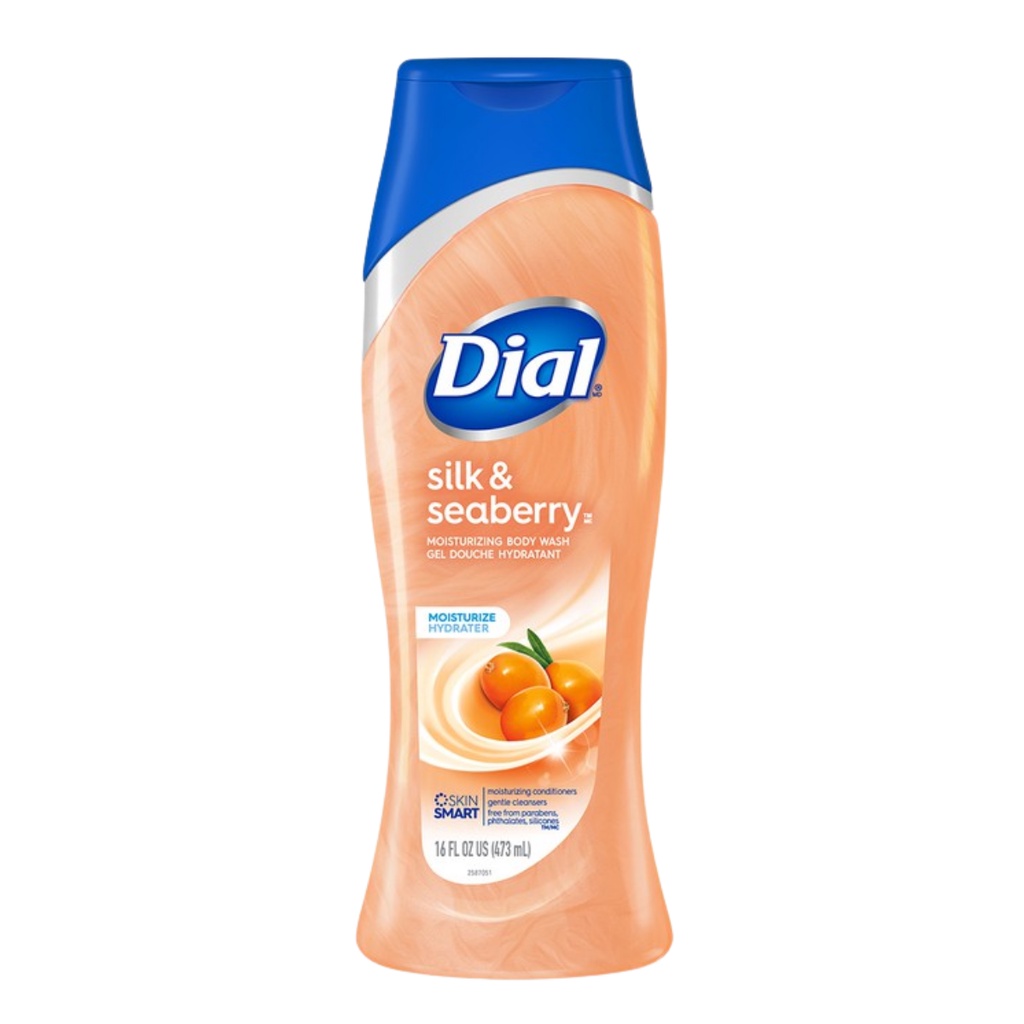 Sữa tắm Dial Silk &amp; Seaberry 473ml, sữa tắm dưỡng ẩm Mỹ - Hàng nhập khẩu