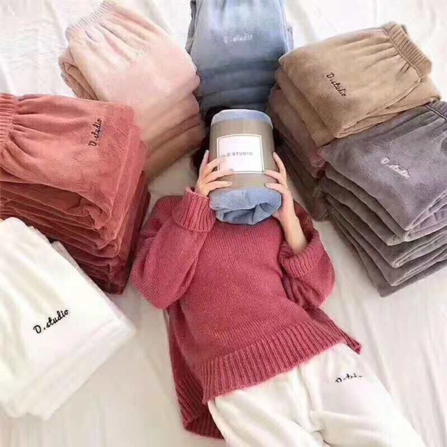 Quần lông nhung Dstudio siêu ấm