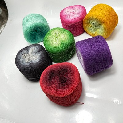 Cuộn Len Sợi Cotton Màu Gradient 1000m 1mm Thời Trang Nhật Hàn