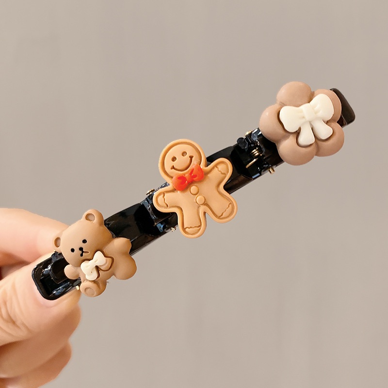 Kẹp Tóc Hình Gấu Cà Phê Dễ Thương Phong Cách Hàn Quốc Cho Bé Gái