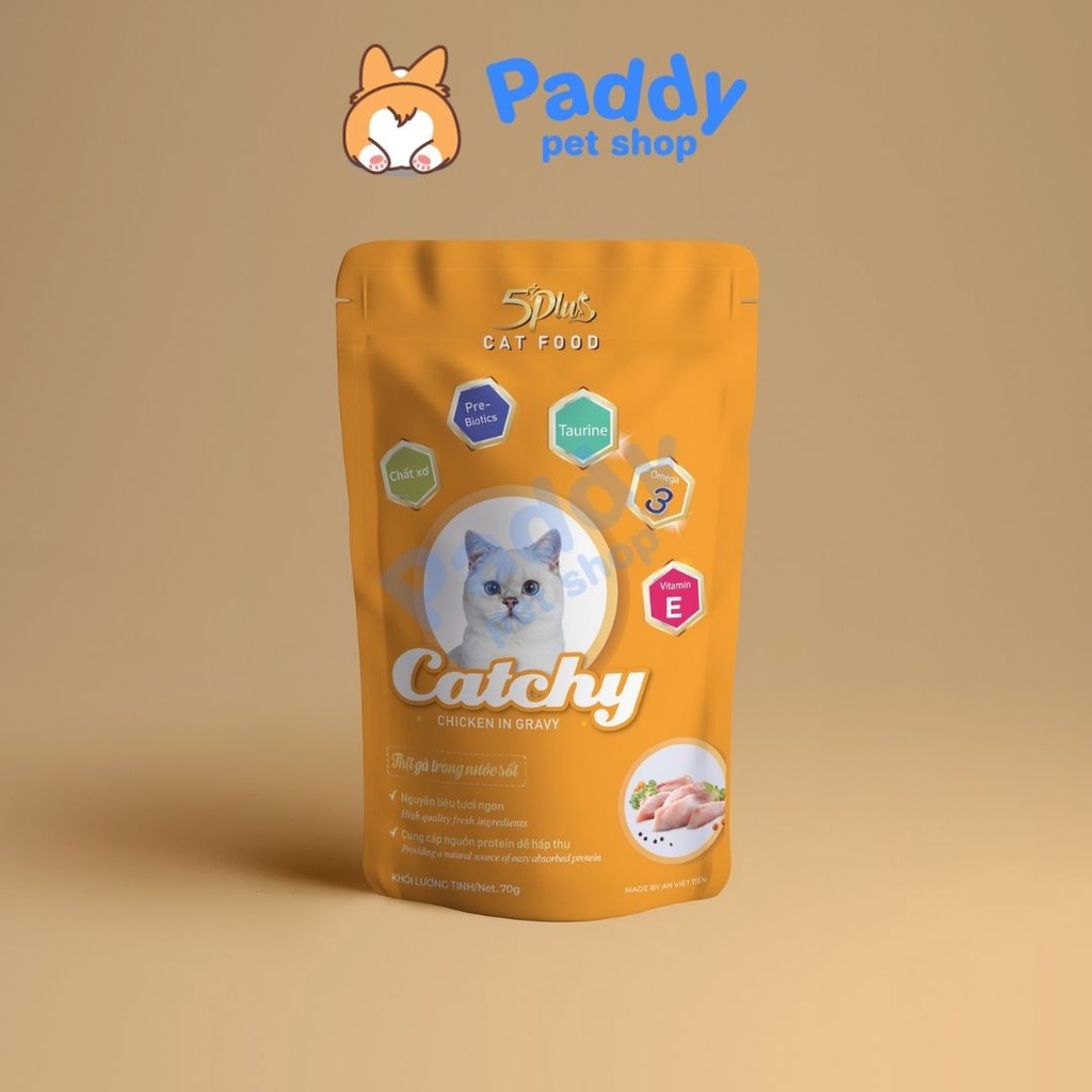 Pate 5Plus Catchy Cá Ngừ Cho Mèo Mọi Lứa Tuổi 70g