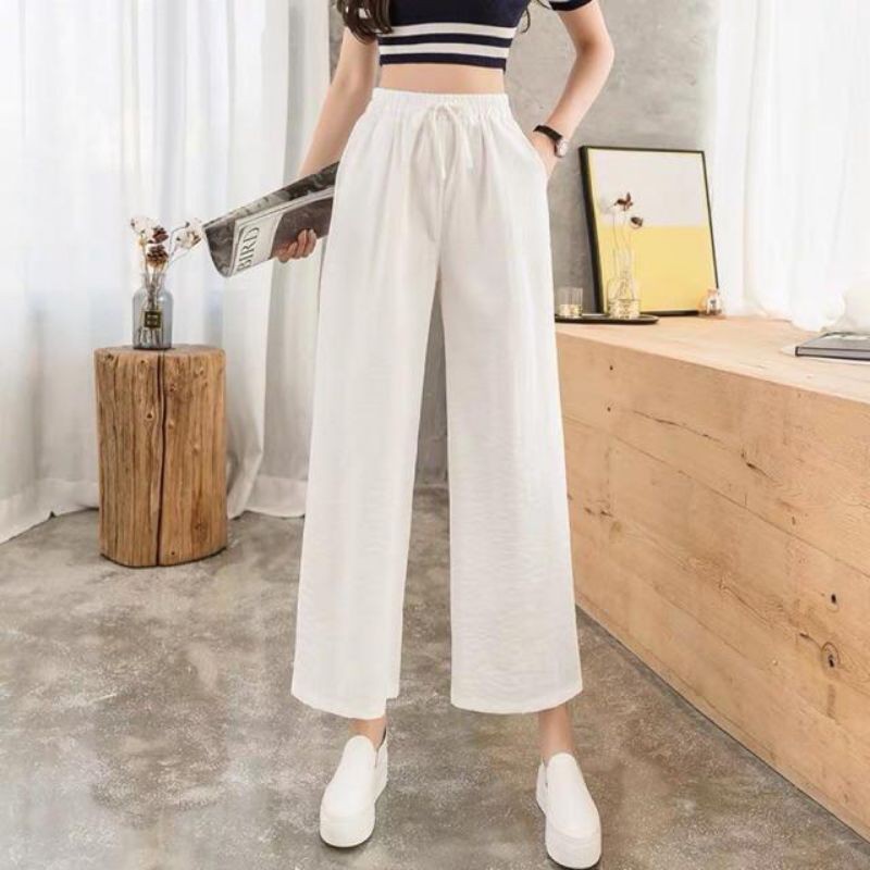 Quần đũi Bigsize ống rộng nữ.Chất đũi Hàn siêu mát, tôn dáng | BigBuy360 - bigbuy360.vn