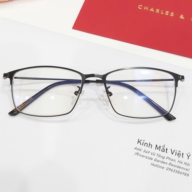 Gọng Kính kim loại vuông G90-42 nhận cắt mắt viễn, loạn, cận