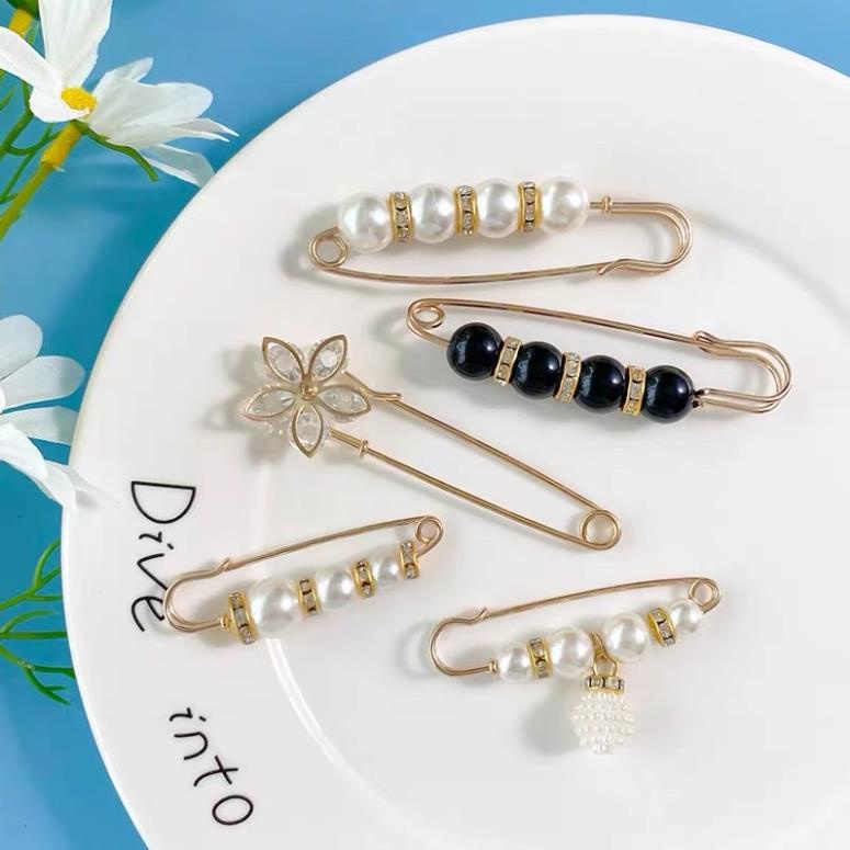 ❤️ Set cài áo, gim quần áo đính ngọc trai đen nhân tạo siêu xinh pk 1 ❤️